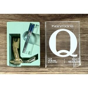 Vintage Kenmore Q Presser Foot Attachment Clear Brass Case Super High Shank